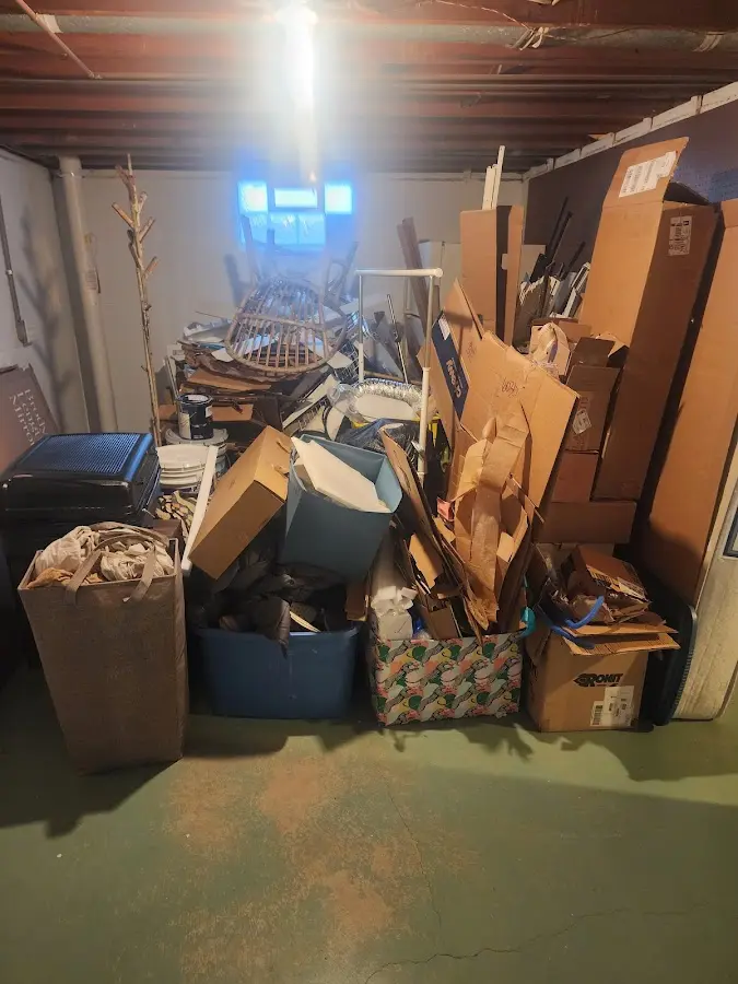 Roll-off dumpster container at job site for 4 Yard Dumpster Rental in Freemansburg